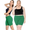 image:imageSTRETCH IS COMFORT Womens Biker Shorts Plus Size Cotton Spandex  Gym Work Out Sports Recreation Bike Running Shorts WomenKelly Green