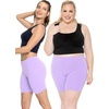 image:imageSTRETCH IS COMFORT Womens Biker Shorts Plus Size Cotton Spandex  Gym Work Out Sports Recreation Bike Running Shorts WomenLavender