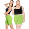 image:imageSTRETCH IS COMFORT Womens Biker Shorts Plus Size Cotton Spandex  Gym Work Out Sports Recreation Bike Running Shorts WomenLime Green