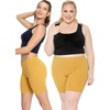 image:imageSTRETCH IS COMFORT Womens Biker Shorts Plus Size Cotton Spandex  Gym Work Out Sports Recreation Bike Running Shorts WomenMustard Yellow