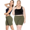 image:imageSTRETCH IS COMFORT Womens Biker Shorts Plus Size Cotton Spandex  Gym Work Out Sports Recreation Bike Running Shorts WomenOlive Green