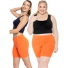 image:imageSTRETCH IS COMFORT Womens Biker Shorts Plus Size Cotton Spandex  Gym Work Out Sports Recreation Bike Running Shorts WomenOrange