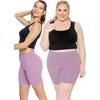 image:imageSTRETCH IS COMFORT Womens Biker Shorts Plus Size Cotton Spandex  Gym Work Out Sports Recreation Bike Running Shorts WomenOrchid Purple