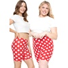 image:imageSTRETCH IS COMFORT Womens Biker Shorts Plus Size Cotton Spandex  Gym Work Out Sports Recreation Bike Running Shorts WomenRed White Polkadot