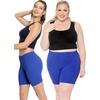 image:imageSTRETCH IS COMFORT Womens Biker Shorts Plus Size Cotton Spandex  Gym Work Out Sports Recreation Bike Running Shorts WomenRoyal Blue