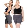 image:imageSTRETCH IS COMFORT Womens Biker Shorts Plus Size Cotton Spandex  Gym Work Out Sports Recreation Bike Running Shorts WomenStone Gray