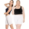 image:imageSTRETCH IS COMFORT Womens Biker Shorts Plus Size Cotton Spandex  Gym Work Out Sports Recreation Bike Running Shorts WomenWhite