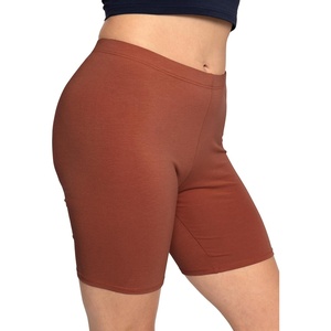 image:imageSTRETCH IS COMFORT Womens Biker Shorts Plus Size Cotton Spandex  Gym Work Out Sports Recreation Bike Running Shorts WomenAlmond