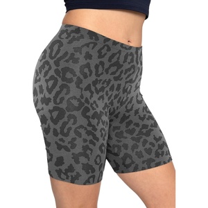 image:imageSTRETCH IS COMFORT Womens Biker Shorts Plus Size Cotton Spandex  Gym Work Out Sports Recreation Bike Running Shorts WomenBlack Cheetah