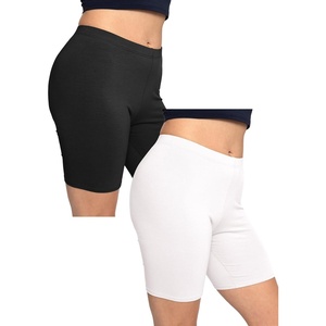 image:imageSTRETCH IS COMFORT Womens Biker Shorts Plus Size Cotton Spandex  Gym Work Out Sports Recreation Bike Running Shorts WomenBlackwhite
