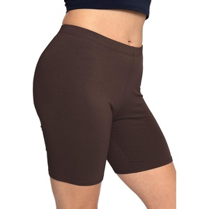 image:imageSTRETCH IS COMFORT Womens Biker Shorts Plus Size Cotton Spandex  Gym Work Out Sports Recreation Bike Running Shorts WomenBrown