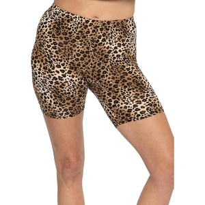 image:imageSTRETCH IS COMFORT Womens Biker Shorts Plus Size Cotton Spandex  Gym Work Out Sports Recreation Bike Running Shorts WomenBrown Cheetah
