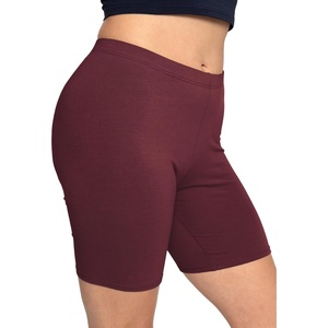 image:imageSTRETCH IS COMFORT Womens Biker Shorts Plus Size Cotton Spandex  Gym Work Out Sports Recreation Bike Running Shorts WomenBurgundy