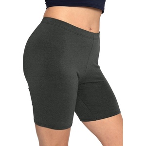 image:imageSTRETCH IS COMFORT Womens Biker Shorts Plus Size Cotton Spandex  Gym Work Out Sports Recreation Bike Running Shorts WomenCharcoal Gray