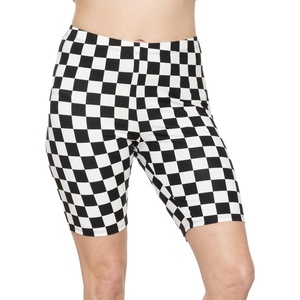 image:imageSTRETCH IS COMFORT Womens Biker Shorts Plus Size Cotton Spandex  Gym Work Out Sports Recreation Bike Running Shorts WomenCheckered Black and White