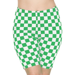 image:imageSTRETCH IS COMFORT Womens Biker Shorts Plus Size Cotton Spandex  Gym Work Out Sports Recreation Bike Running Shorts WomenCheckered Green