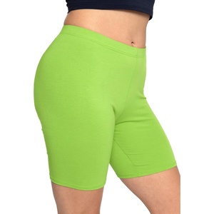 image:imageSTRETCH IS COMFORT Womens Biker Shorts Plus Size Cotton Spandex  Gym Work Out Sports Recreation Bike Running Shorts WomenLime Green
