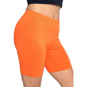 image:imageSTRETCH IS COMFORT Womens Biker Shorts Plus Size Cotton Spandex  Gym Work Out Sports Recreation Bike Running Shorts WomenOrange