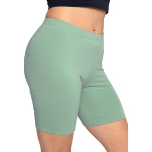 image:imageSTRETCH IS COMFORT Womens Biker Shorts Plus Size Cotton Spandex  Gym Work Out Sports Recreation Bike Running Shorts WomenSage Green