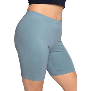 image:imageSTRETCH IS COMFORT Womens Biker Shorts Plus Size Cotton Spandex  Gym Work Out Sports Recreation Bike Running Shorts WomenSlate Blue