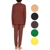 image:imageSTRETCH IS COMFORT Boys Thermal Set Long Sleeve Top with Jogger Pants  Crew Neck or Hoodie  Thermal Underwear For Kids SetAlmond