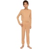 image:imageSTRETCH IS COMFORT Boys Thermal Set Long Sleeve Top with Jogger Pants  Crew Neck or Hoodie  Thermal Underwear For Kids SetBeige