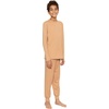 image:imageSTRETCH IS COMFORT Boys Thermal Set Long Sleeve Top with Jogger Pants  Crew Neck or Hoodie  Thermal Underwear For Kids SetBeige