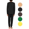 image:imageSTRETCH IS COMFORT Boys Thermal Set Long Sleeve Top with Jogger Pants  Crew Neck or Hoodie  Thermal Underwear For Kids SetBlack