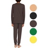 image:imageSTRETCH IS COMFORT Boys Thermal Set Long Sleeve Top with Jogger Pants  Crew Neck or Hoodie  Thermal Underwear For Kids SetBrown