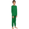 image:imageSTRETCH IS COMFORT Boys Thermal Set Long Sleeve Top with Jogger Pants  Crew Neck or Hoodie  Thermal Underwear For Kids SetKelly Green