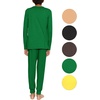 image:imageSTRETCH IS COMFORT Boys Thermal Set Long Sleeve Top with Jogger Pants  Crew Neck or Hoodie  Thermal Underwear For Kids SetKelly Green