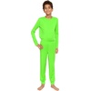 image:imageSTRETCH IS COMFORT Boys Thermal Set Long Sleeve Top with Jogger Pants  Crew Neck or Hoodie  Thermal Underwear For Kids SetNeon Lime