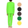 image:imageSTRETCH IS COMFORT Boys Thermal Set Long Sleeve Top with Jogger Pants  Crew Neck or Hoodie  Thermal Underwear For Kids SetNeon Lime