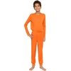 image:imageSTRETCH IS COMFORT Boys Thermal Set Long Sleeve Top with Jogger Pants  Crew Neck or Hoodie  Thermal Underwear For Kids SetOrange