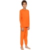 image:imageSTRETCH IS COMFORT Boys Thermal Set Long Sleeve Top with Jogger Pants  Crew Neck or Hoodie  Thermal Underwear For Kids SetOrange