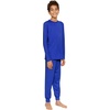 image:imageSTRETCH IS COMFORT Boys Thermal Set Long Sleeve Top with Jogger Pants  Crew Neck or Hoodie  Thermal Underwear For Kids SetRoyal Blue
