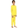 image:imageSTRETCH IS COMFORT Boys Thermal Set Long Sleeve Top with Jogger Pants  Crew Neck or Hoodie  Thermal Underwear For Kids SetYellow