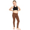 image:imageSTRETCH IS COMFORT Girls Cotton Leggings Kids Toddler Footless Pants 216  Soft durable pullon fit elastic waistband school play active days under dresses easy care washable everyday layeringAlmond