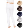 image:imageSTRETCH IS COMFORT Girls Cotton Leggings Kids Toddler Footless Pants 216  Soft durable pullon fit elastic waistband school play active days under dresses easy care washable everyday layeringWhite Fleece