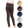 image:imageSTRETCH IS COMFORT Girls Cotton Leggings Kids Toddler Footless Pants 216  Soft durable pullon fit elastic waistband school play active days under dresses easy care washable everyday layeringBrown Fleece