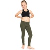 image:imageSTRETCH IS COMFORT Girls Cotton Leggings Kids Toddler Footless Pants 216  Soft durable pullon fit elastic waistband school play active days under dresses easy care washable everyday layeringOlive Green