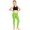 image:imageSTRETCH IS COMFORT Girls Cotton Leggings Kids Toddler Footless Pants 216  Soft durable pullon fit elastic waistband school play active days under dresses easy care washable everyday layeringLime Green