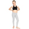 image:imageSTRETCH IS COMFORT Girls Cotton Leggings Kids Toddler Footless Pants 216  Soft durable pullon fit elastic waistband school play active days under dresses easy care washable everyday layeringHeather Gray