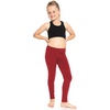 image:imageSTRETCH IS COMFORT Girls Cotton Leggings Kids Toddler Footless Pants 216  Soft durable pullon fit elastic waistband school play active days under dresses easy care washable everyday layeringRed