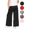 image:imageSTRETCH IS COMFORT Girls Cotton Wide Leg Pants  PullOn Style with Pockets  Soft Stretch Everyday Wear  Youth XSC16Black