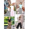 image:imageSTRETCH IS COMFORT Girls Cotton Wide Leg Pants  PullOn Style with Pockets  Soft Stretch Everyday Wear  Youth XSC16Brown Leopard