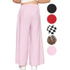 image:imageSTRETCH IS COMFORT Girls Cotton Wide Leg Pants  PullOn Style with Pockets  Soft Stretch Everyday Wear  Youth XSC16Pink Gingham