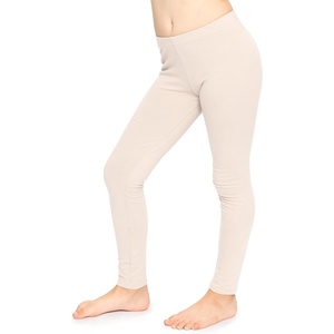 image:imageSTRETCH IS COMFORT Girls Cotton Leggings Kids Toddler Footless Pants 216  Soft durable pullon fit elastic waistband school play active days under dresses easy care washable everyday layeringOffwhite