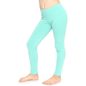 image:imageSTRETCH IS COMFORT Girls Cotton Leggings Kids Toddler Footless Pants 216  Soft durable pullon fit elastic waistband school play active days under dresses easy care washable everyday layeringMint