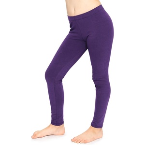 image:imageSTRETCH IS COMFORT Girls Cotton Leggings Kids Toddler Footless Pants 216  Soft durable pullon fit elastic waistband school play active days under dresses easy care washable everyday layeringPurple